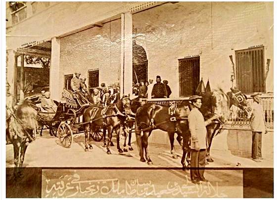 Picture 3. H.M. Sayyid Ali bin Said leaving his palace on his horse carriage.