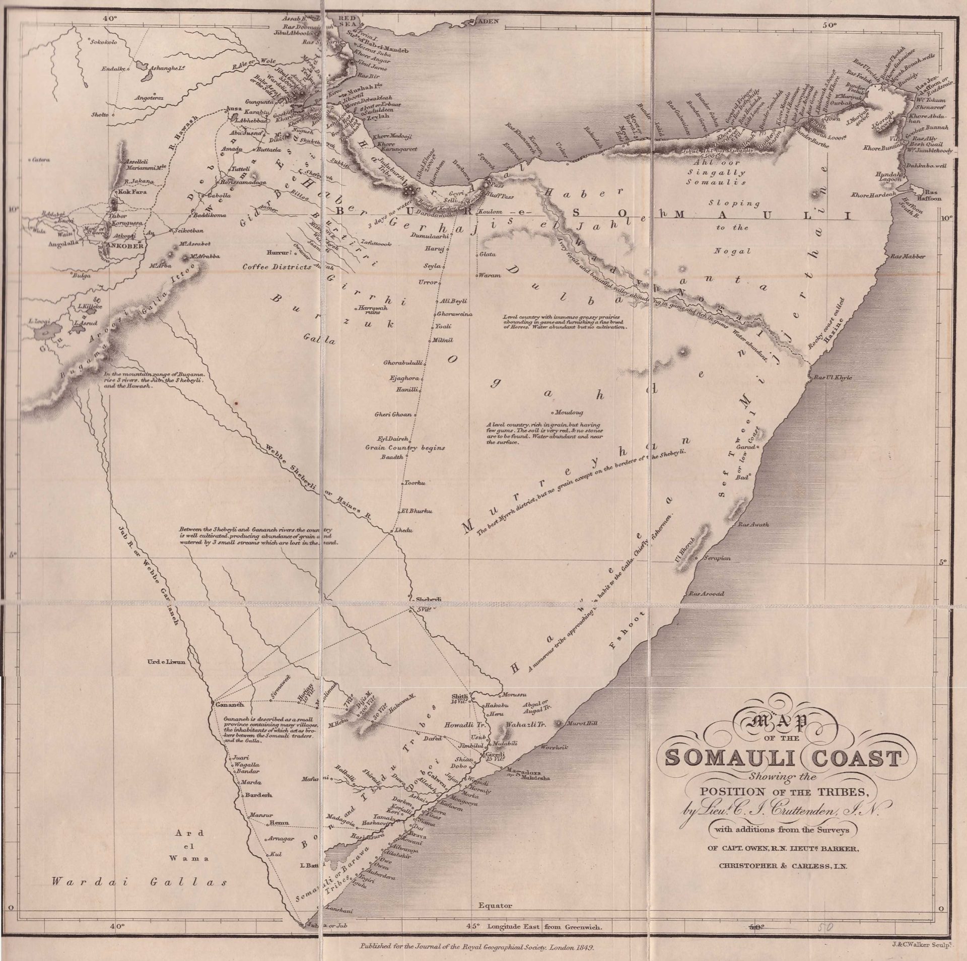 Map of the Somauli Coast Showing the Position of the Tribes